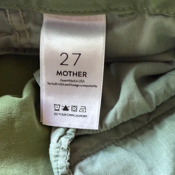 MOTHER Shaker Prep Fray Olive Green Pants with Red Accent Size 27 - Picture 9 of 10